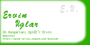 ervin uglar business card